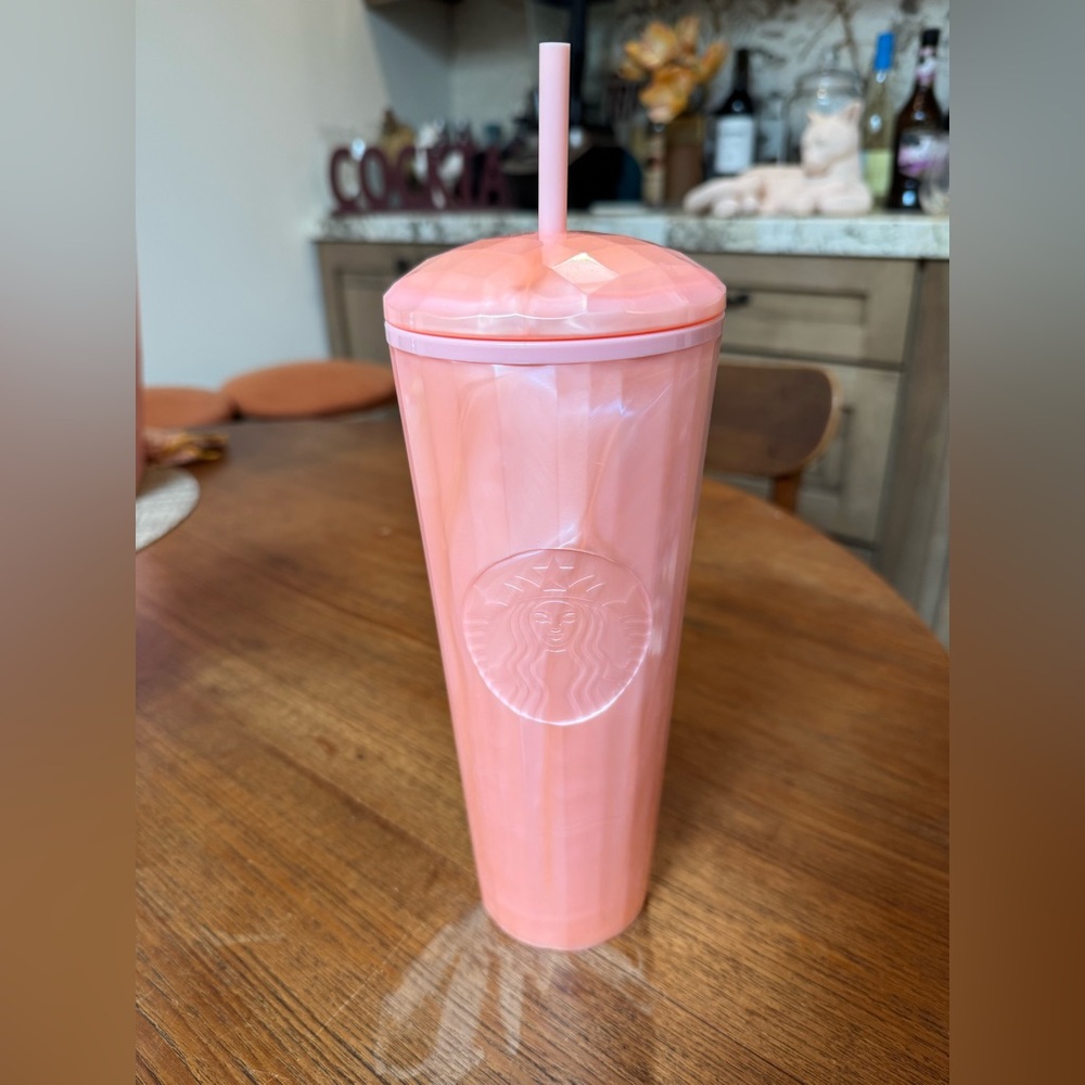 Starbucks Iridescent Coral Tumbler with Straw